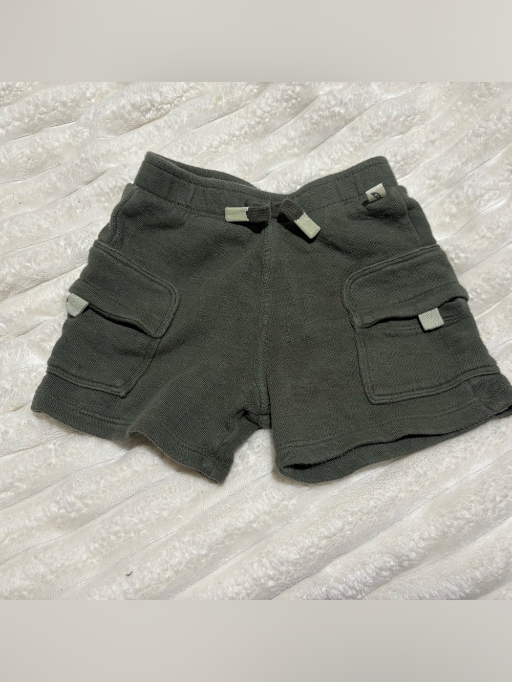 Dark Olive Green Cargo Shorts - Kids
